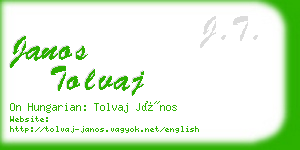 janos tolvaj business card